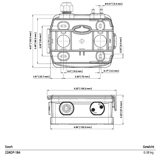 Belimo Differenzdrucksensor bis zu 2500 Pa - 22ADP-184