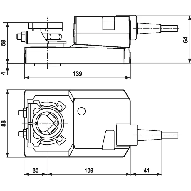 Belimo Drehventilantrieb 24V - Öffnen/Schliessen & 3-Punkt - 20 Nm - SM24A