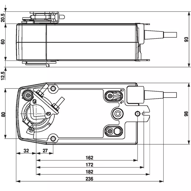 Belimo Regelventilantrieb mit Federrücklauf 24V - 2-10V - 10 Nm - NF24A-SR