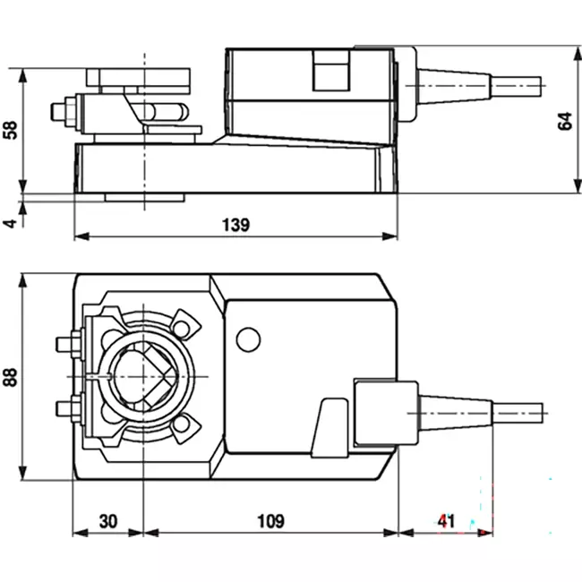 Belimo Regelventilantrieb 24V - 2-10V - 20 Nm - SM24A-SR