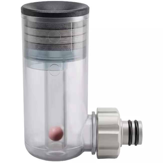 Wasserloser, versenkter Siphon für den Kondensatabfluss.