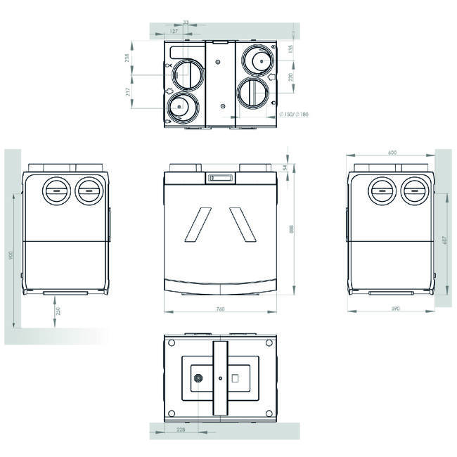 Orcon HRC-300 EcoMax DN160 – 300 m³/h