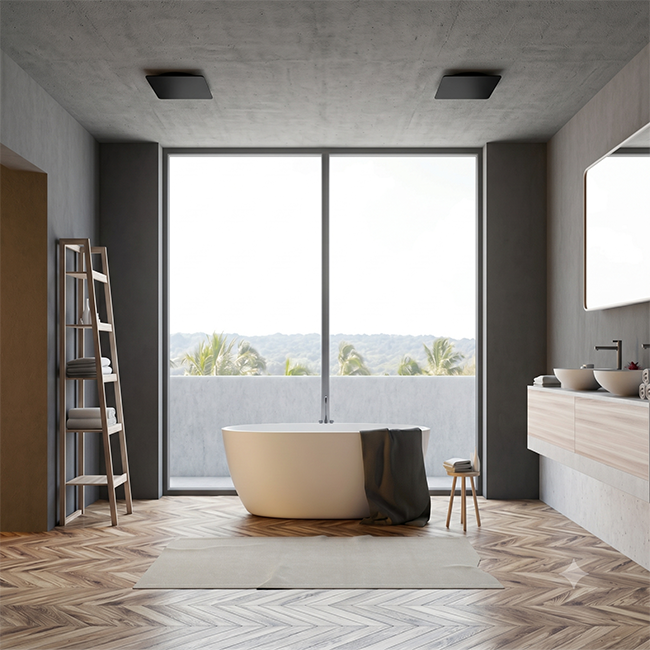 ClimaConnect Design-Ventil, quadratisch, Ø 125 mm – schwarz