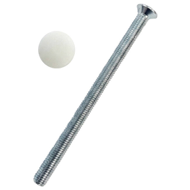 Mittlere Schraube mit weißer Abdeckkappe