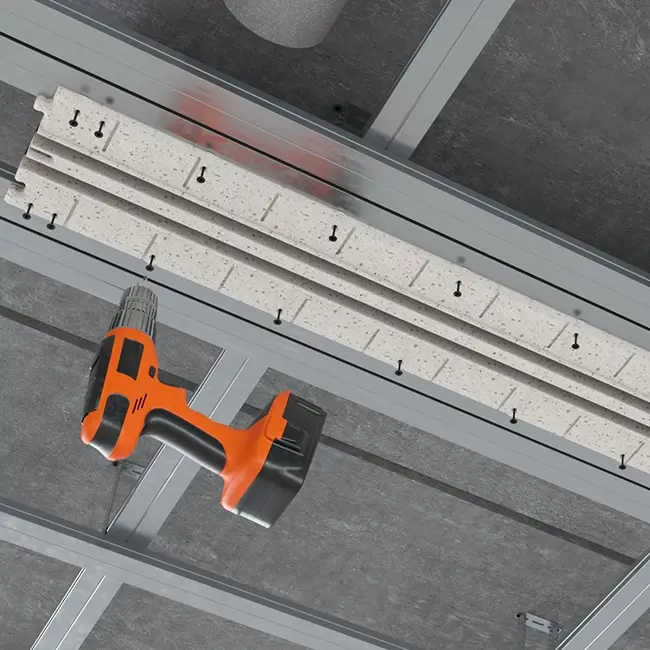 Ergovent, einbaubares, rahmenloses Liniengitter, 1050 mm, mit Anschlussdurchmesser 125 mm – Klimaanlage – 2 Schlitze