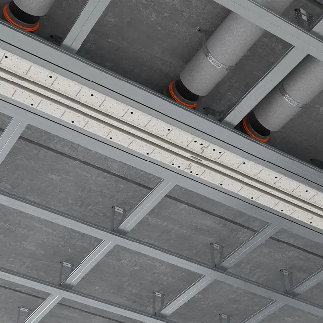 Ergovent, einbaubares, rahmenloses Liniengitter, 1050 mm, mit Anschlussdurchmesser 125 mm – Klimaanlage – 2 Schlitze