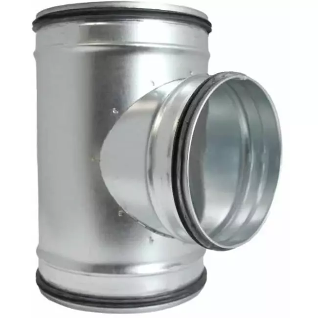Wickelfalz T-Stück 90° Ø 250mm mit Abzweigung nach Ø 250mm