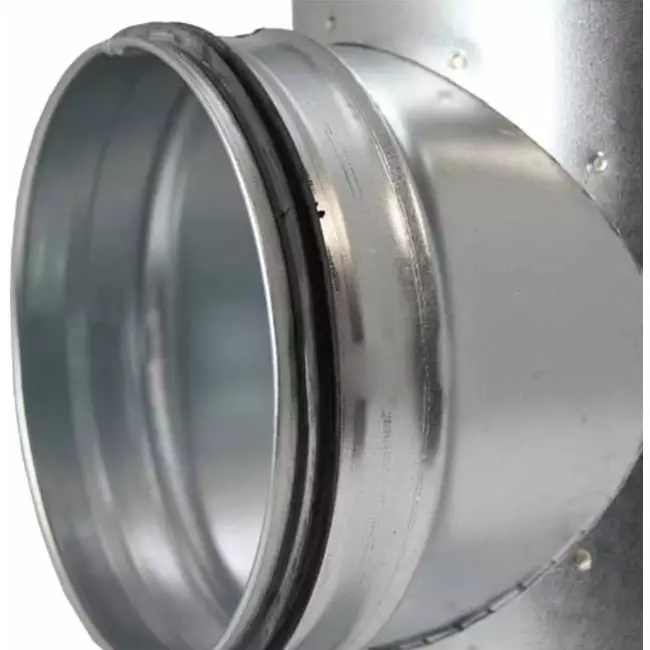 Wickelfalz T-Stück 90° Ø 250mm mit Abzweigung nach Ø 250mm