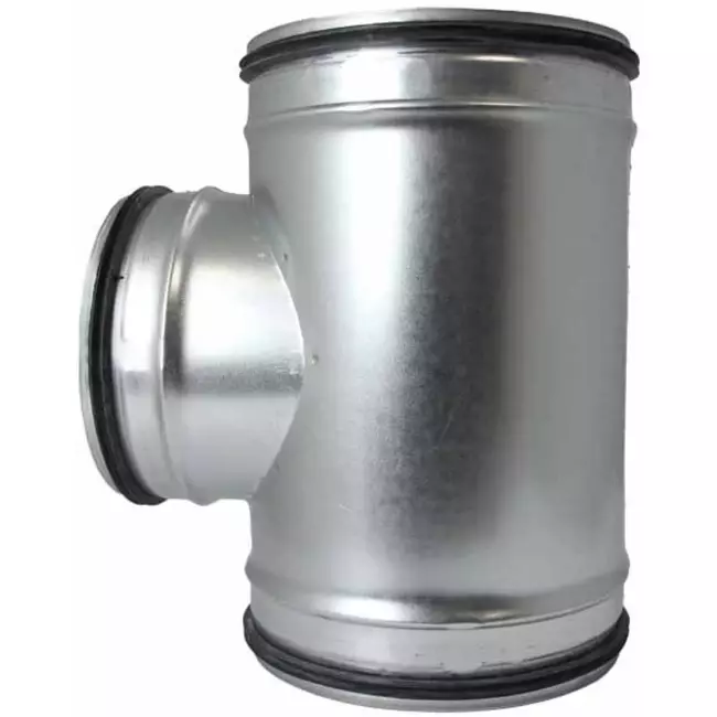 Wickelfalz T-Stück 90° Ø 250mm mit Abzweigung nach Ø 250mm