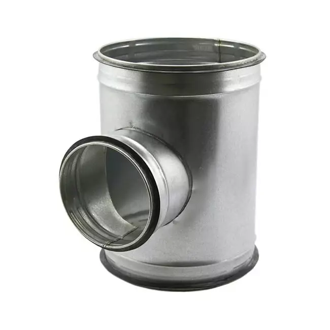 Wickelfalz T-Stück 90° Ø 250mm mit Abzweigung nach Ø 250mm