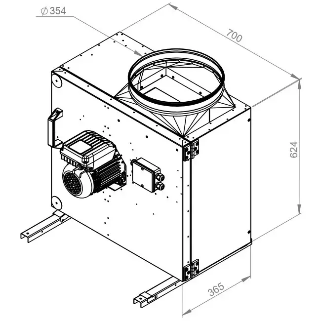Kastenventilator Motor-Außenluftstrom - MPS 315 EC 30