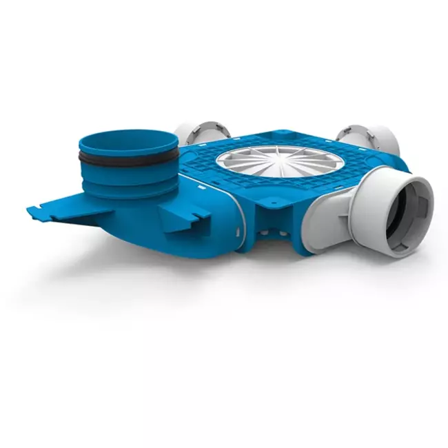 Uniflexplus zusammengesetzter Verteiler 3x Ø90mm mit vertikaler Tülle Ø125mm
