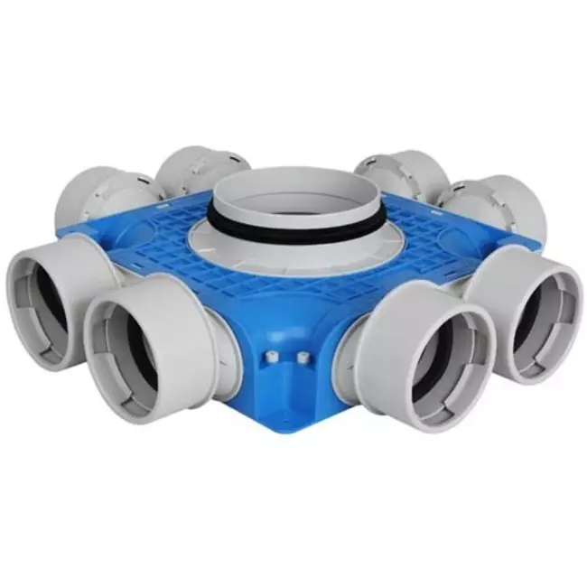 UniflexPlus Subverteilerbox 8x Ø 90 mm mit Tülle  Durchmesser 160 mm