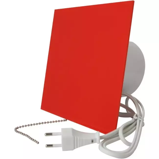 Air Roxy Badlüfter mit Anschlussdurchmesser 100 mm mit Zugschnur und Stecker - Kunststofffront rot