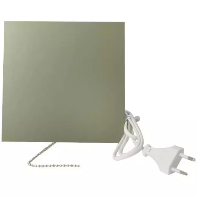 Badlüfter Ø 125 mm mit Zugschnur und Stecker - Glasfront satiniert gold