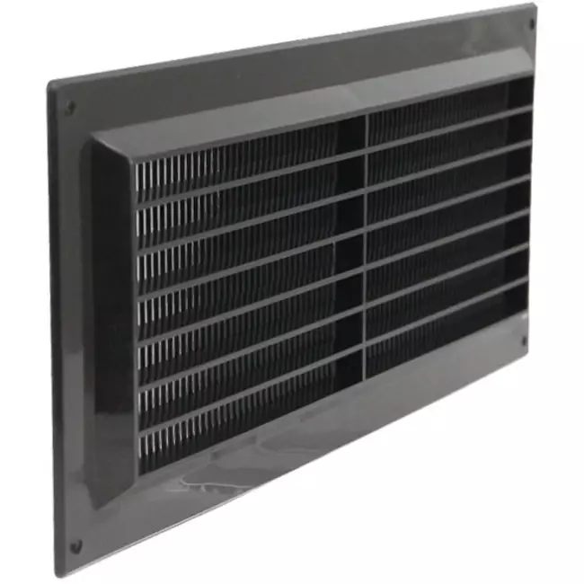 Lüftungsgitter Kunststoff rechteckig mit Grill 130x300 Schwarz - VR1330M