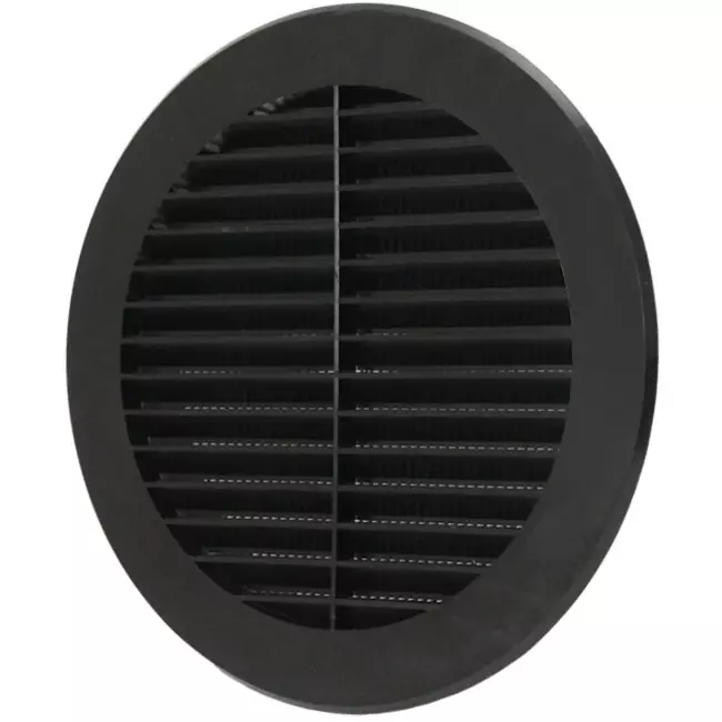 Lamellengitter kunststoff  Ø150 mm Schwarz - VR150M