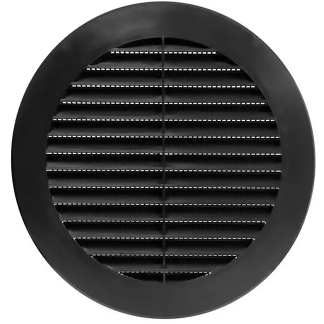 Lamellengitter kunststoff  Ø150 mm Schwarz - VR150M