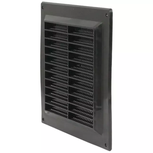 Lüftungsgitter mit Grill 150x150 mm Schwarz - VR1515M