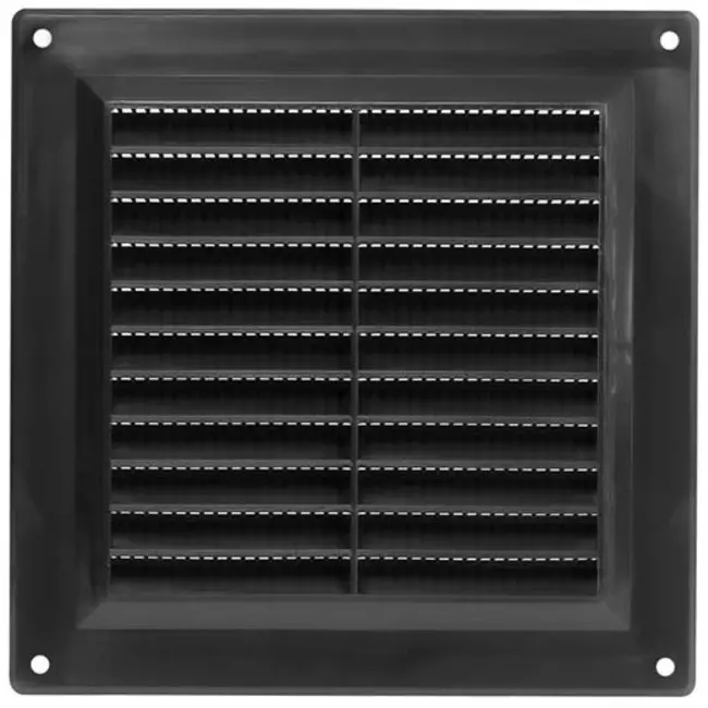 Lüftungsgitter mit Grill 150x150 mm Schwarz - VR1515M