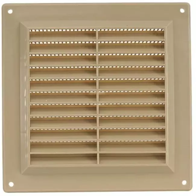 Lüftungsgitter rechteckig mit Grill 150x150 mm beige - VR1515Y