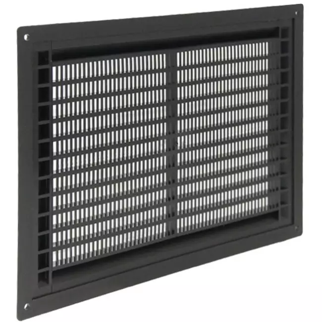 Lüftungsgitter Kunststoff rechteckig mit Grill 250x170 Schwarz - VR2517M
