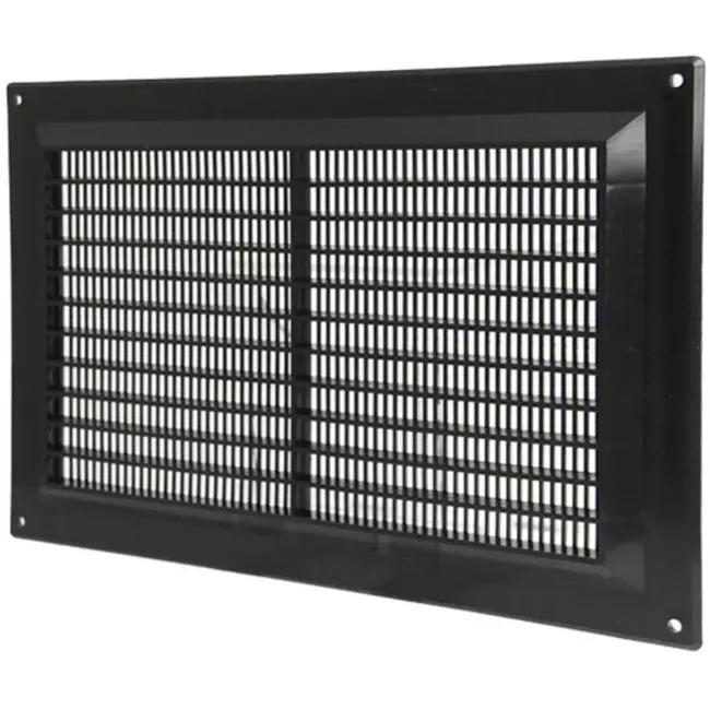Lüftungsgitter Kunststoff rechteckig mit Grill 250x170 Schwarz - VR2517M