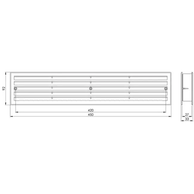 Türgitter Kunststoff Braun 450x92mm VR459