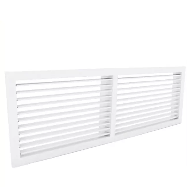 Wandgitter 800x400 Aluminium mit Klemmfedern und festen Lamellen - Mischfarbe RAL 9016