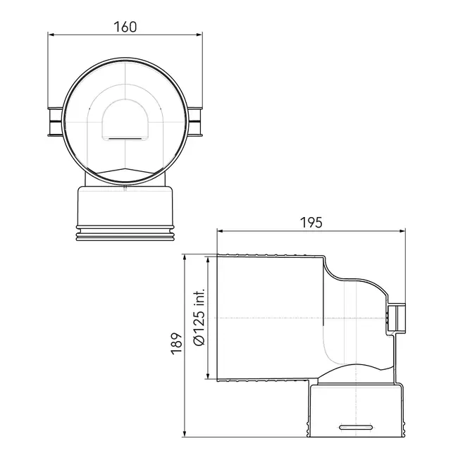 Ubbink Air Excellent 48C Ventiladapter 125 1x90°