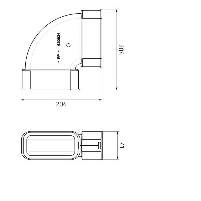 Ubbink Air Excellent 55SC Kit Anschluss horizontal