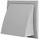 Fassadengitter Kunststoff mit Rückschlagventil 150x150 mm durchmesser 100 mm grau - ND10FVP