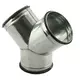 Wickelfalz Hosenstück 45° Ø 80mm - Ø 80mm
