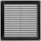 Lüftungsgitter Kunststoff (rechteckig mit Grill) 250x250 Schwarz - VR2525M