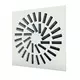 Dralldurchlass 600x600 quadratisch mit 36 verstellbaren Leitschaufln - Mischfarbe RAL 9010