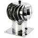 Windbetriebener Dachventilator Edelstahl mit Haube inkl. Dachplatte - 115m³/h
