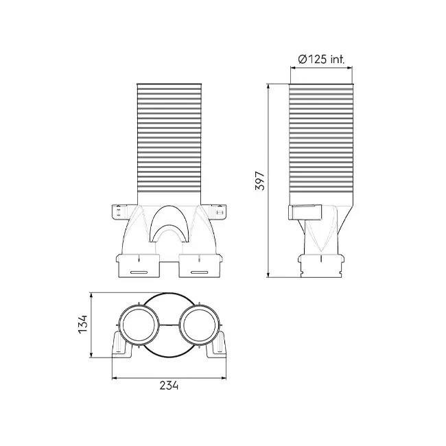 Ubbink Air Excellent 34C Ventiladapter 125 2x180°