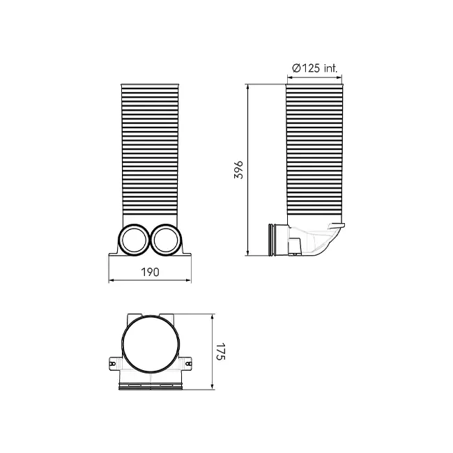 Ubbink Air Excellent 23C Ventiladapter 125 2x90°