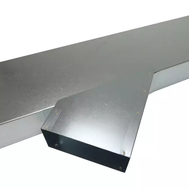 Seitlicher Anschluss 170x80 mm 45 Grad für Rohrleitungen