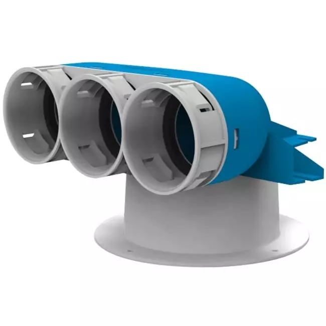 Vent-Axia Uniflexplus Ventilkollektor 3 x Ø69mm mit Ø125mm Tülle