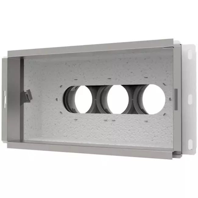 Vent-Axia Uniflexplus Wandkollektor Anschluss hinten Isoliert 3 x Ø69mm für Flachkanal 300 x 150mm