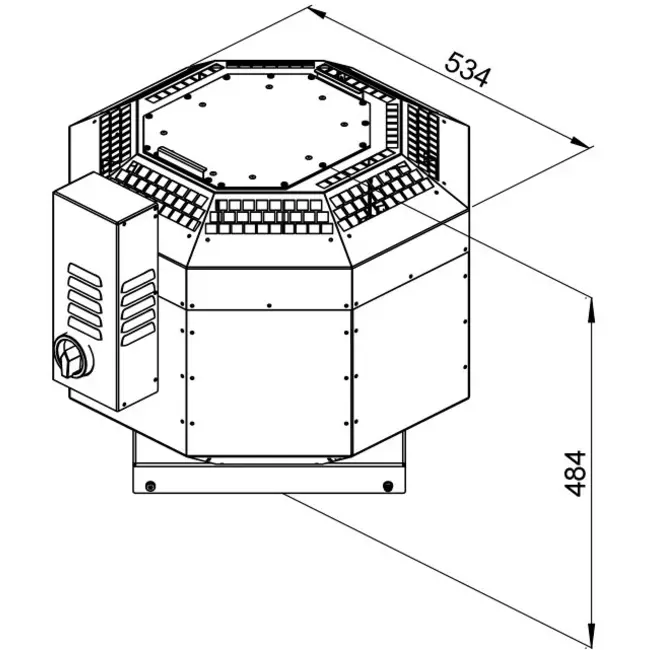 Dachventilator isoliert Rauchgasafvoer - DVNI 225 D2 F4 30