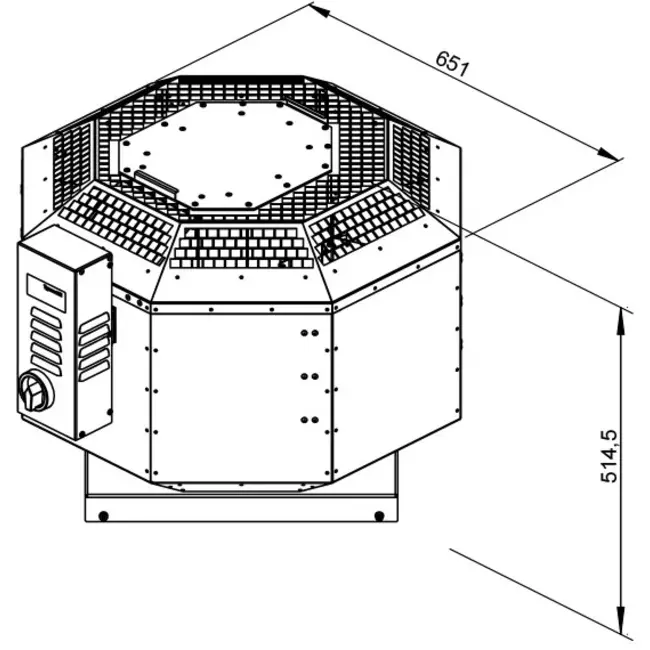 Dachventilator isoliert Rauchgasafvoer - DVNI 315 D4 F4 30