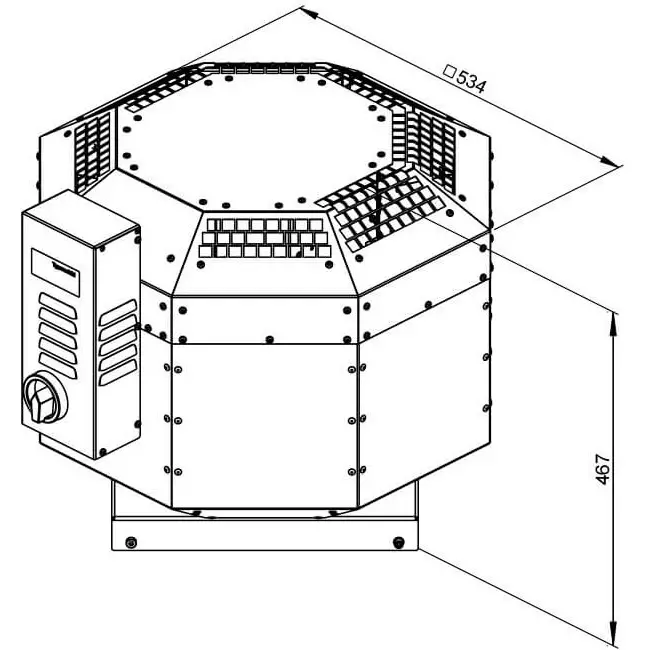 Dachventilator isoliert Verpflegung - DVNI 250 D2 30