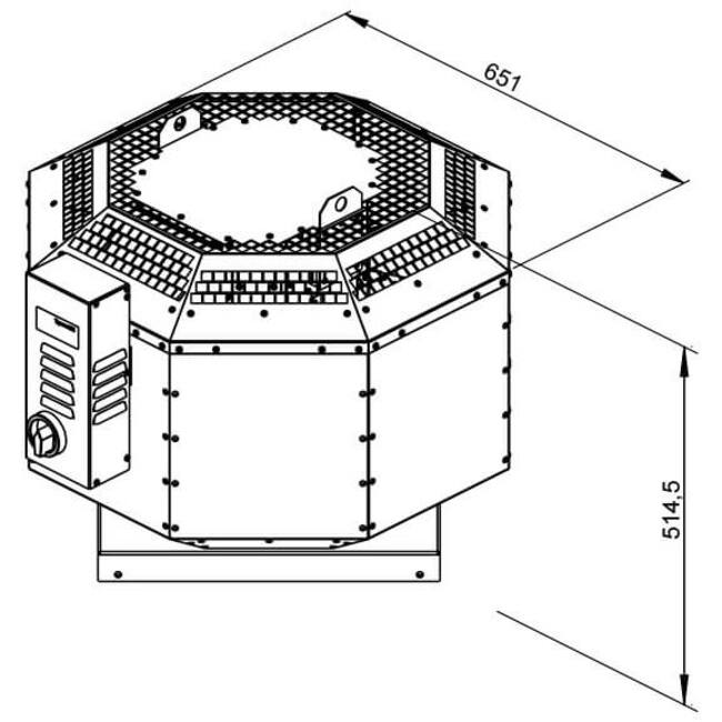 Ruck Dachventilator schallisoliert für Groß- und Gewerbeküchen – bis 120° C - 3860 m³/h - DVNI 315 E2 30