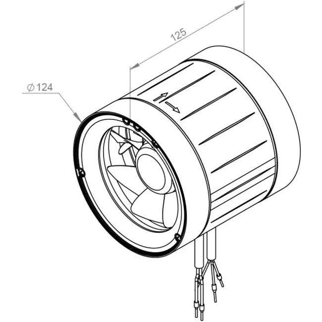 Ruck Rohrventilator Etamaster mit EC motor - 220 m³/h -Ø 125 mm + 3-Stufenschalter