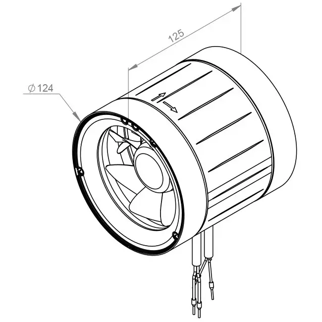 Rohrventilator 125mm Mischströmung ETAMASTER - EM 125 EC 02
