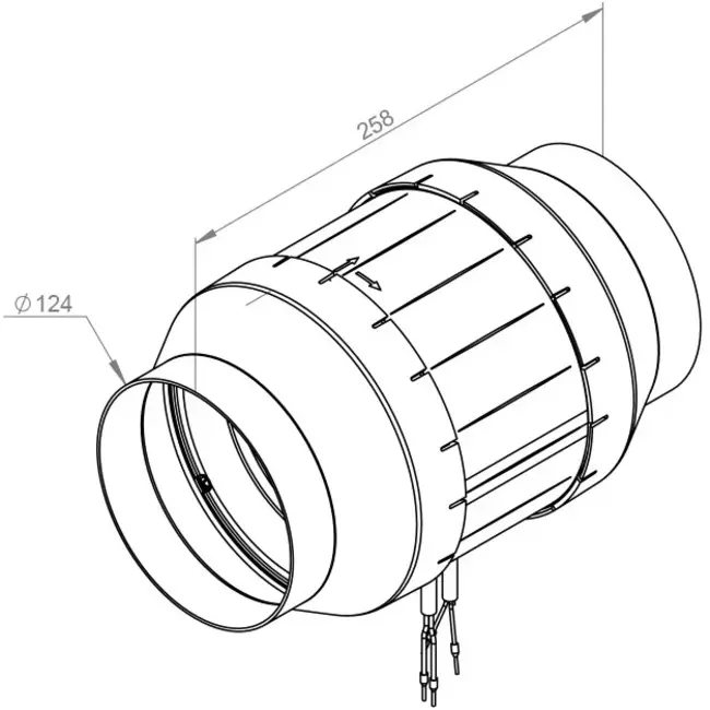 Rohrventilator 125mm Mischströmung ETAMASTER - EM 125L EC 02