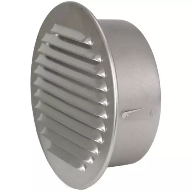 Metall-Rundlüftungsgitter inkl. Einbautülle Ø 180 mm Aluminium - DWRA180S