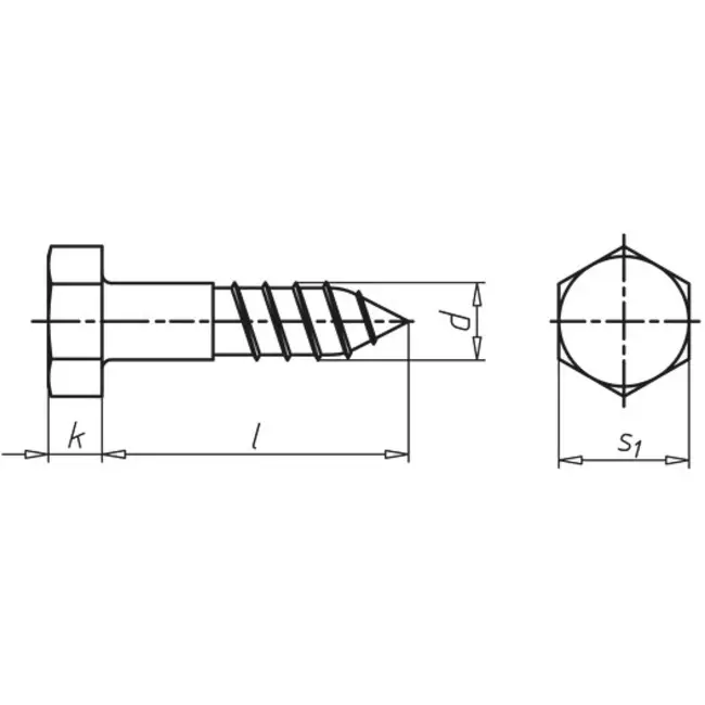 Sechskant Holzschraube 8x50mm galv. Verzinkt (200 Stück)